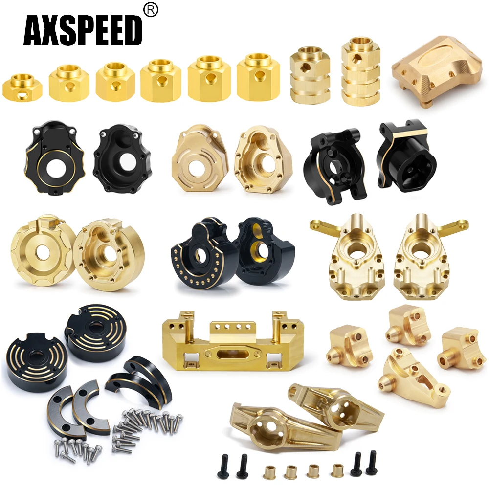 AXSPEED Brass Heavy Duty Counter Weight Portal Drive Axle Housing Cover Bumper Mount for TRX4 1/10 RC Crawler Car Parts