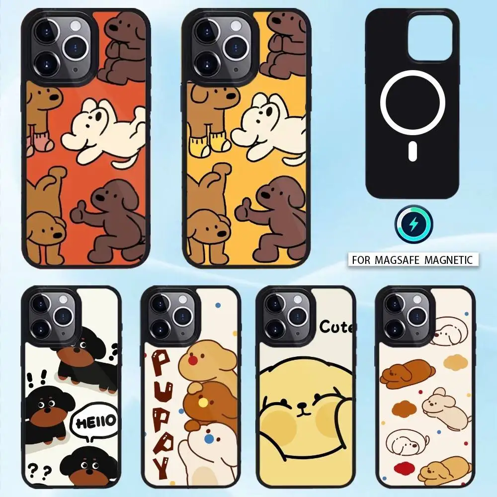 

Fluffy and cute puppy Phone Case For iPhone 16,15,14,13,12,Pro,Max,Magnetic For Magsafe Wireless Charging