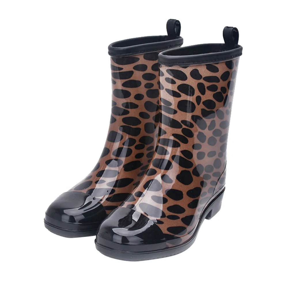 New Fashion Women Rain Boots Waterproof Rubber Boots Midcalf Adult Non-slip Water Women Shoes Garden Kitchen Working Rainboots