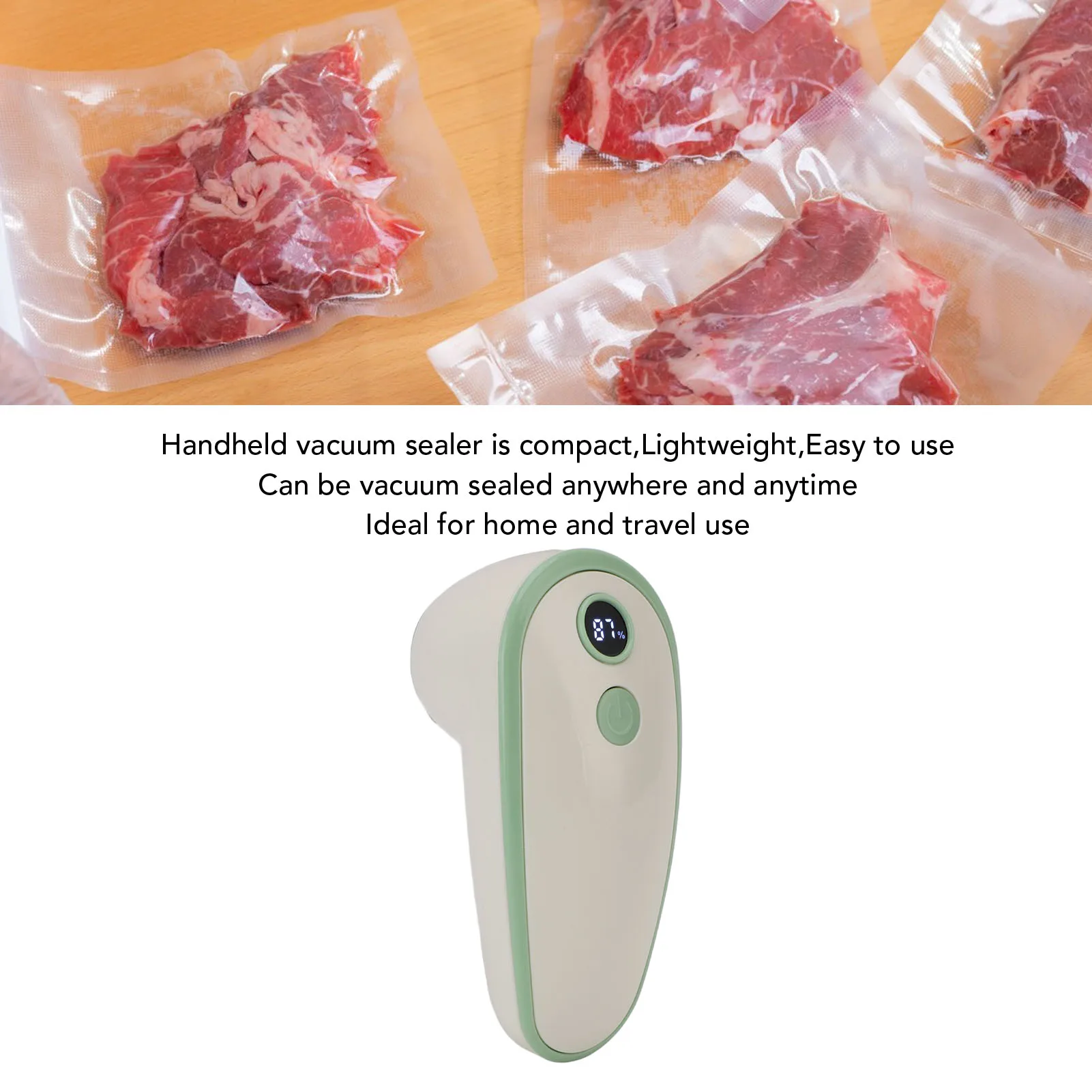 

Handheld USB Rechargeable Vacuum Sealer Automatic Stop Food Sealer Machine for Dry Fruit Snack Meat Household Food Storage