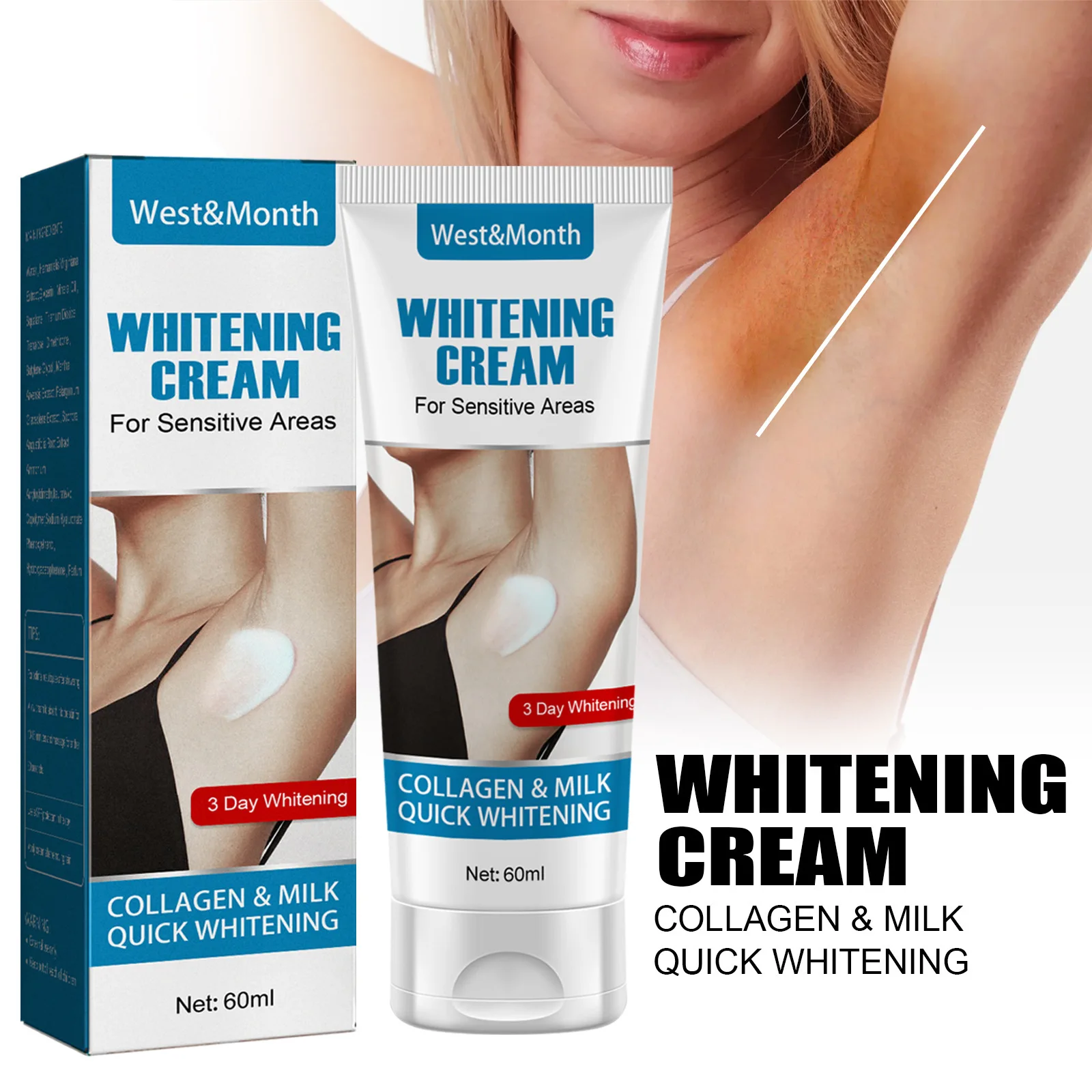 Underarm Whitening Body Cream Brighten Skin Tone Lighten Melanin Sensitive Parts Whole Body Delicate Concealer Lotion