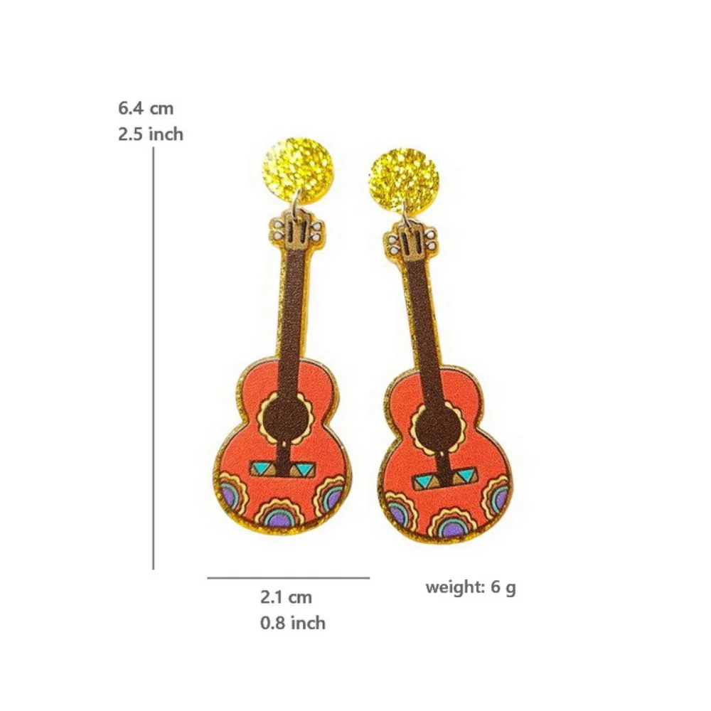 Chili CINCO DE MAYO Mexican Acrylic Earring Guitar Wine Bottle Drop Earrings Violin Racket Hat Charms Jewelry Party