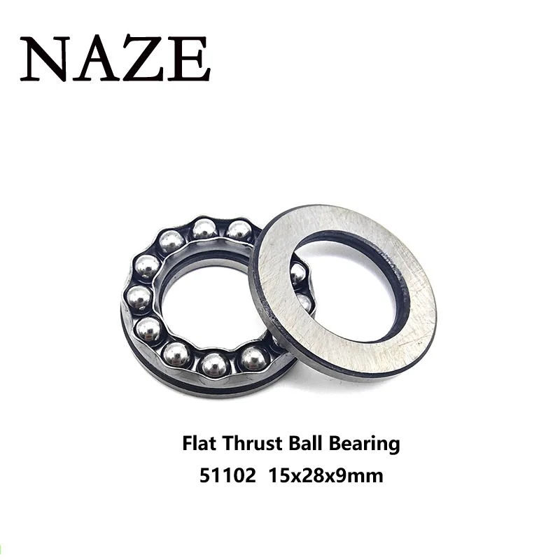 2PCS 51102 Planar Thrust Ball Bearing High Quality Bearing Steel 51102 15x28x9mm Precision Mechanical Parts for Industrial Use