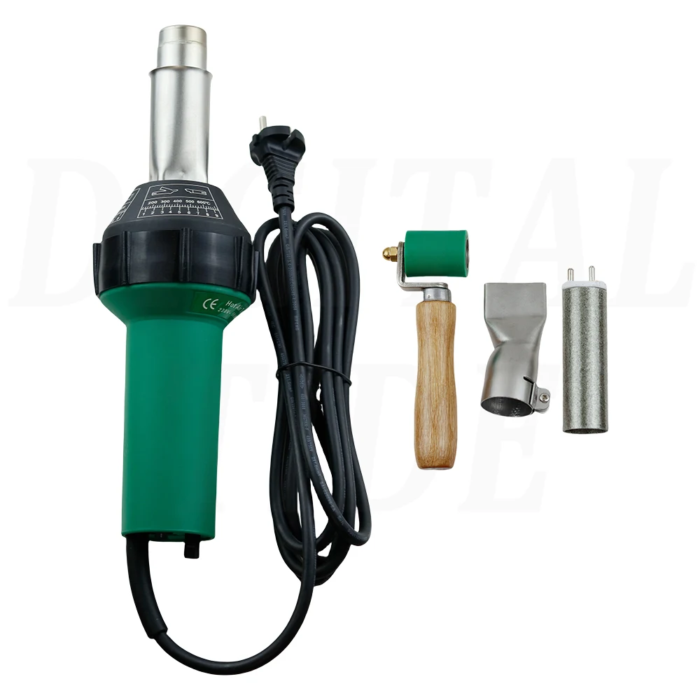 Hot Air Plastic Welder 1600W Plastic Welding Seam Roofing 220V PVC TPO Welding Handheld Heat Gun Kit with Nozzles and Roller