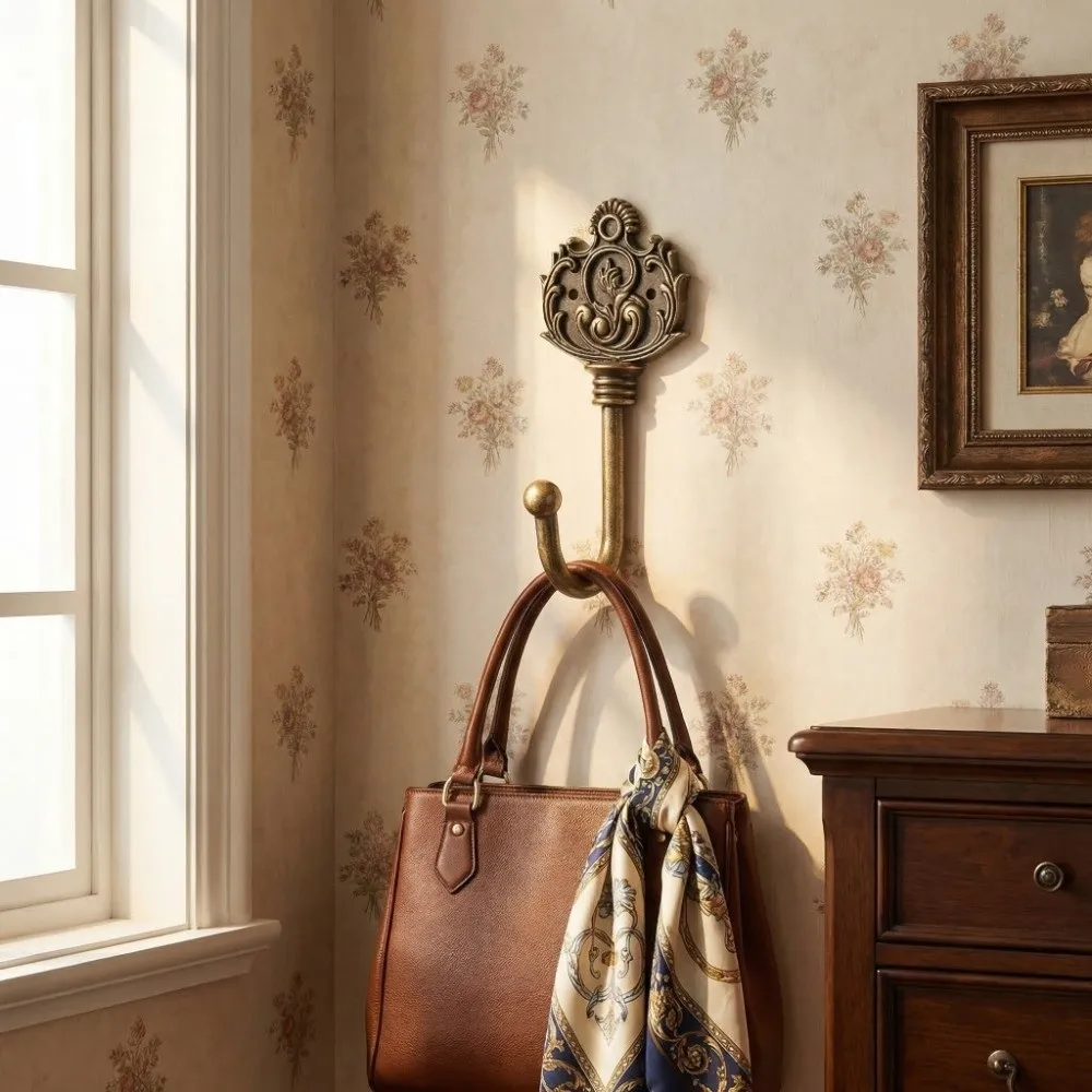 

Nordic Style Home Decoration Wall Hook Iron Vintage European Style Metal Hook Wall Mounted Creative Hanging Key Holder Door