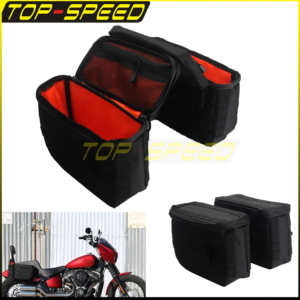 

Motorcycle Saddlebag Side Rear Saddle Nylon Luggage Bags For Harley Club Style Softail Dyna Glide Sportster 883 1200 Street Bob