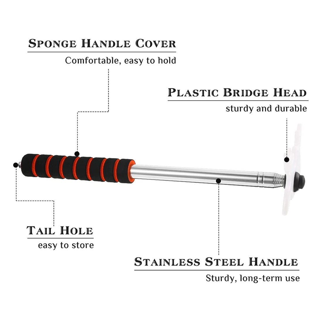-[Cilae-17R] Retractable Billiard Cue Stick Bridge With Bridge Head, Billiard Pool Cue Accessory For Pool Table,Bridge Head