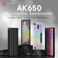New AJAZZ AK650 Wired Mechanical Keyboard PBT Keycaps GASKET Structure Full Key Hot Swap DIY Gasket with Screen Gaming Wired