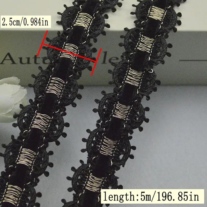 5Meters/16.4Ft Each Pack New Lace with Clothing Lace DIY Curtain Lace Clothing Accessories Keel 8-Character Lace