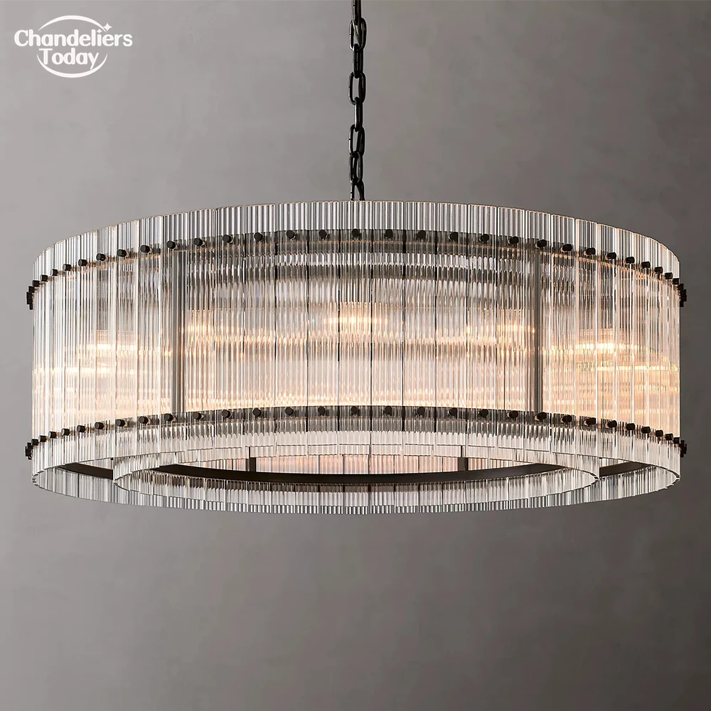 San Marco Round Chandelier Clear Glass Ceiling Chandelier Modern Black Nickel Brass Pendant Lights for Living Room Bedroom Lamp