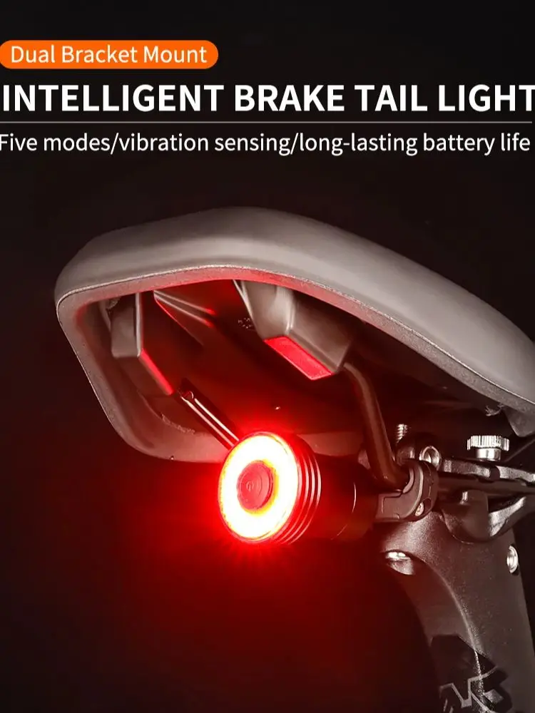 AliExpress NONE Bicycle Smart Auto Brake Sensing Taillight Cycling Tail Light Waterproof LED Charging Bike Rear Light