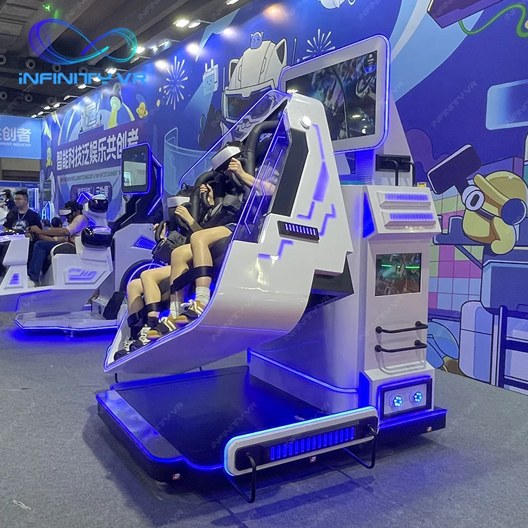 สวนสนุกสนุกง่ายเด็กและผู้ใหญ่ผู้เล่นคู่ 360 องศา VR Rolling Rotation Coaster เกมเครื่อง