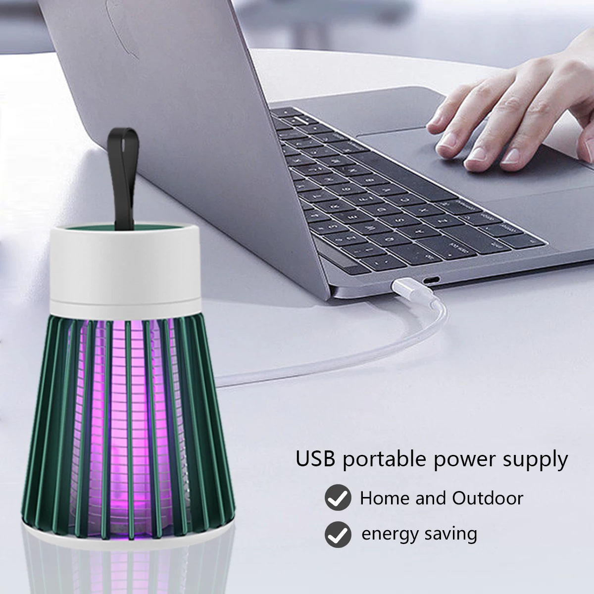 Rechargeable Electric Shock Mosquito Killing Lamp USB Portable Mute Mosquito Ultraviolet Lamp Household Insect Trap Effective