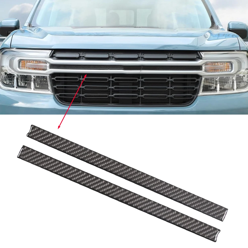 

2pcs Car Front Bumper Grille Cover Front Middle Grid Trim Sticker Cover for Ford Maverick 2022-2024