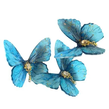 Kids Cute Hairpins Big Butterfly Hair Clip For Girls Blue Butterfly Moving Wings Pearl Hairgrip Girl Barrettes Ornaments