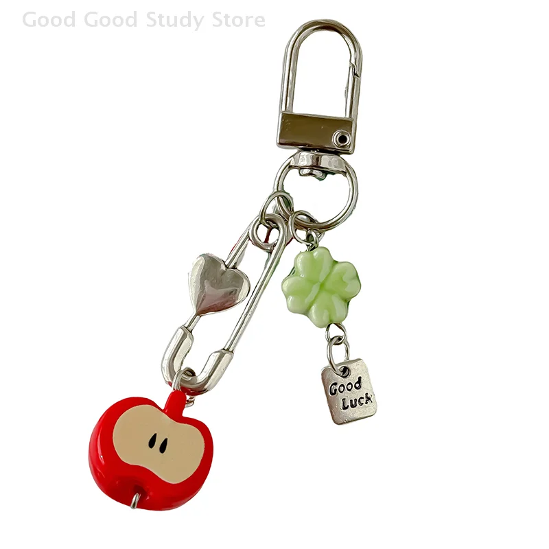 Creative Four-leaf Clover Fortune Keychain Car Key Ring Pendant Cute Keychain Exquisite Backpack Decoration Accessories Gifts