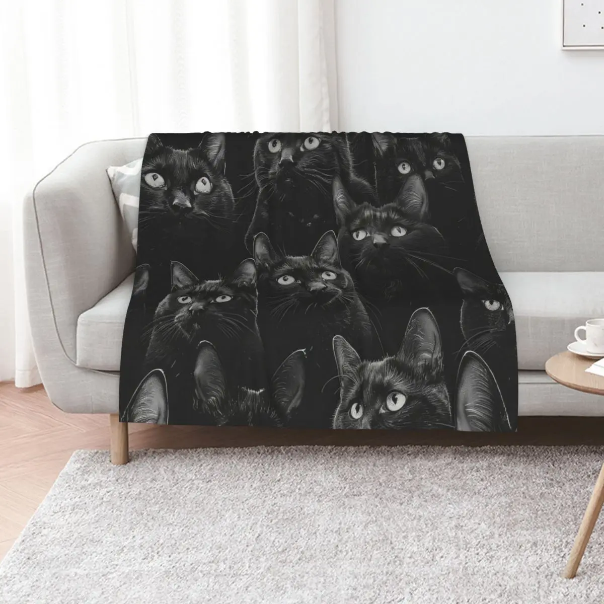 

Black cats Throw Blanket bed plaid Luxury Thicken Comforter Quilt Blankets