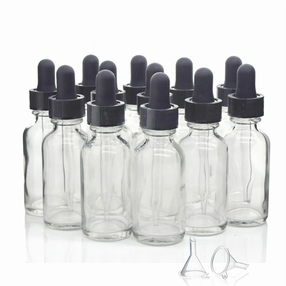 

Clear Eye Dropper Bottles, Leakproof Travel Glass Tincture Bottles For Essential Oils Storage Reagent e Liquid, 12pcs 1 Oz 30ml