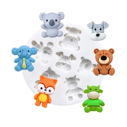 Bear Koala Dog Fox Cattle Silicone Cake Baking Mold Sugarcraft Chocolate Cupcake Resin Tools Fondant Decorating Tools