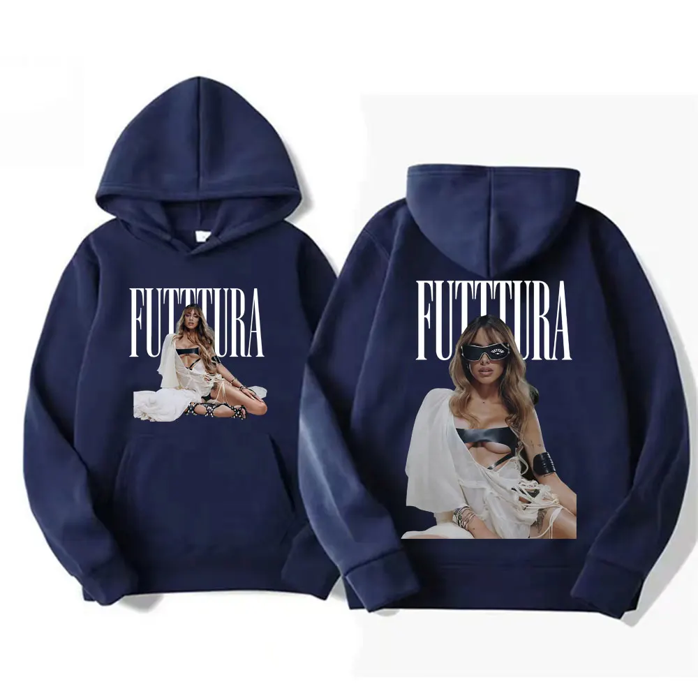 ألبوم Tini Stoessel Futura جولة هوديس موضة الهيب هوب خمر بلوزات الرجال النساء Bodywarmer دافئ عادية مقنع الشارع الشهير