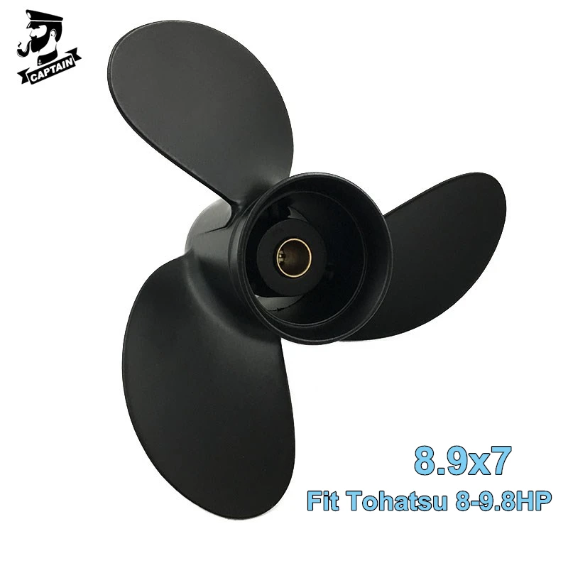 Captain Boat Outboard Propeller 8.9x7 Fit Tohatsu Mercury Engines 8HP 9.8HP MFS8/9.8 NSF8/9.8 9.9HP 12 Tooth Splines 3B2B64514-1