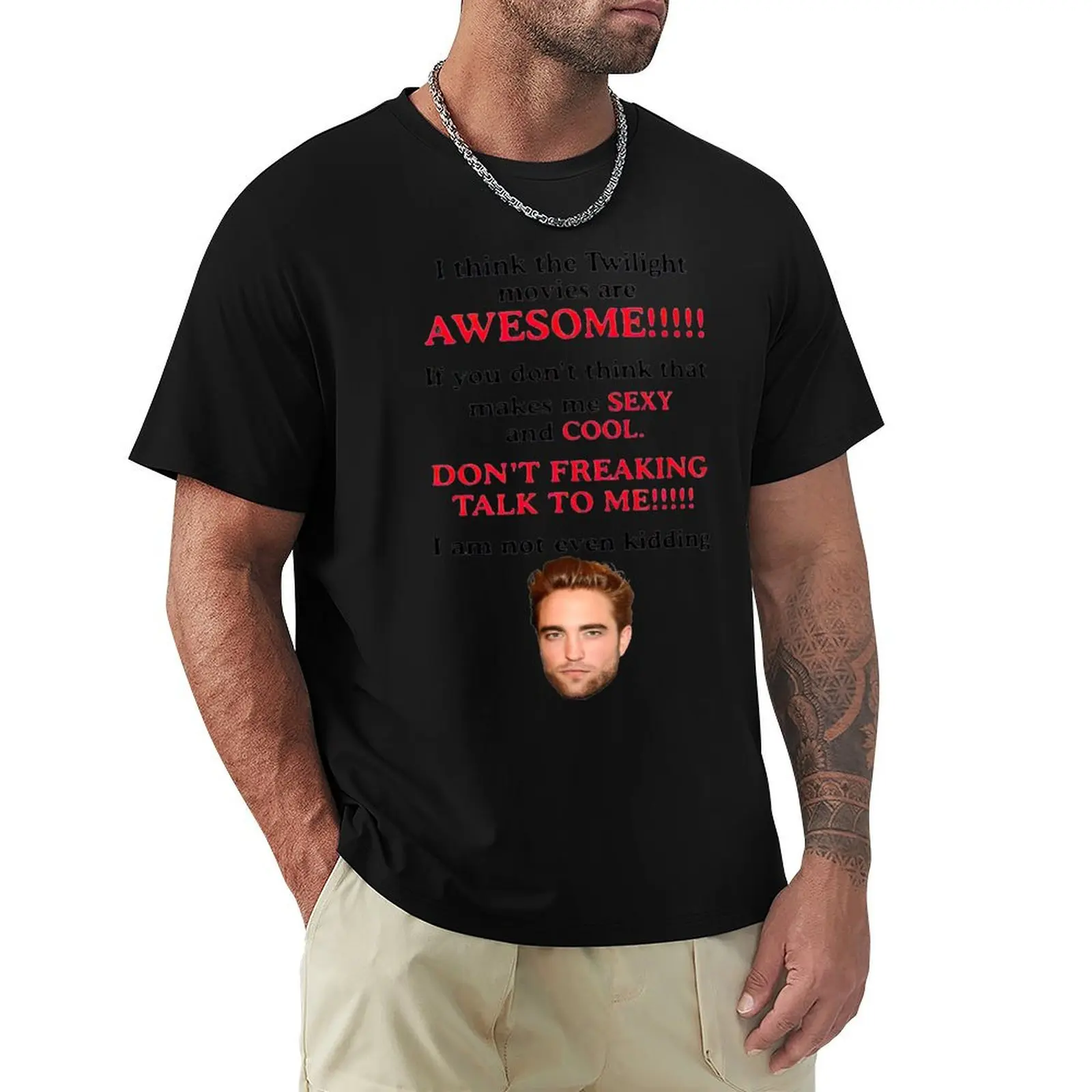

Rob-ERT Patt-ins-on I Think The Twilight Movies are Awesome T-Shirt sports fans football t shirt oversized mens fashion