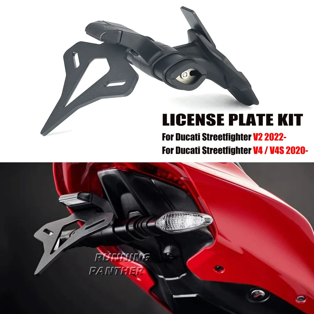 

For Ducati Streetfighter V2 2022- & V4 S V4S 2020- Motorcycle Rear Short Tail Stock License Plate Holder Tailstock Frame Bracket