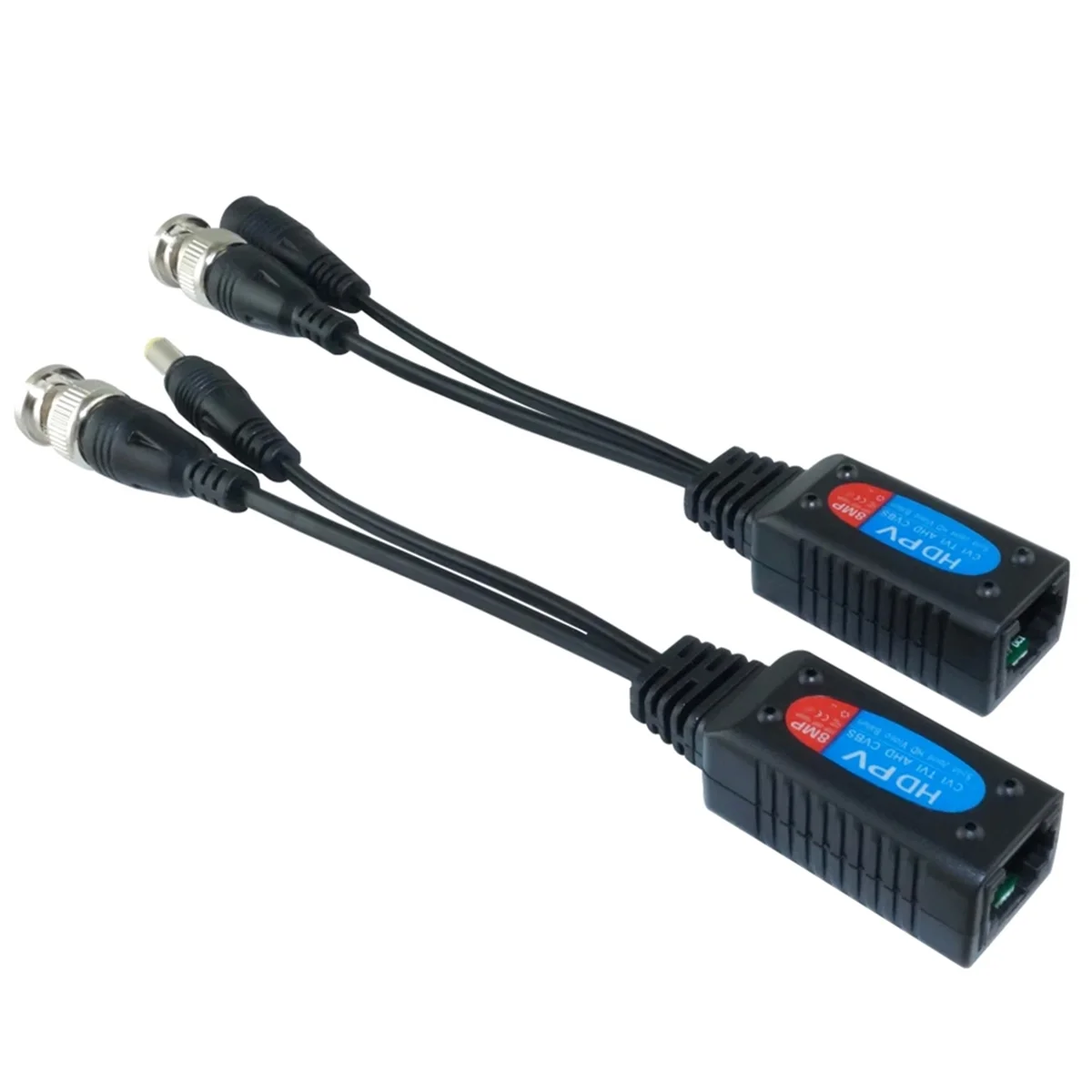 Cable Balun de vídeo de 8MP, transmisión HD, transmisor trenzado, adaptador BNC a RJ45, compatible con cámara HDCVI TVI AHD, 4 pares