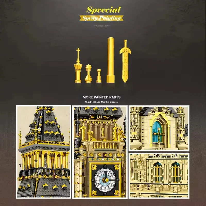 Der Clock Tower London Cities Big Ben Modellbausteine Weltberühmte Architektur Ziegelhandwerk Spielzeug für Kinder Geburtstagsgeschenke