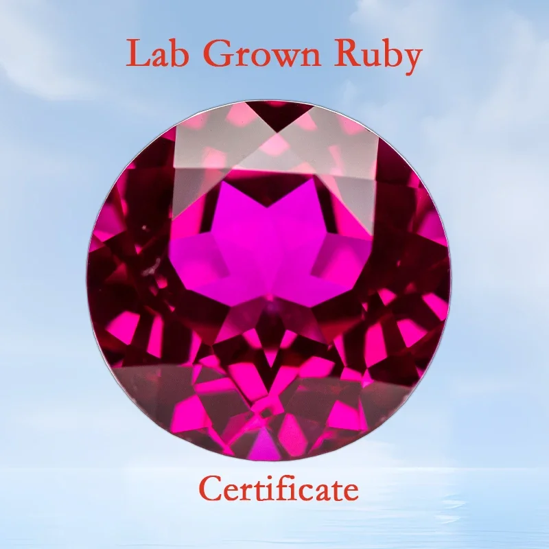 

Lab Grown Ruby Round Shape Rubellite Color VVS1 Gemstone Charms Beads for Diy Jewelry Making Earrings Selectable AGL Certificate