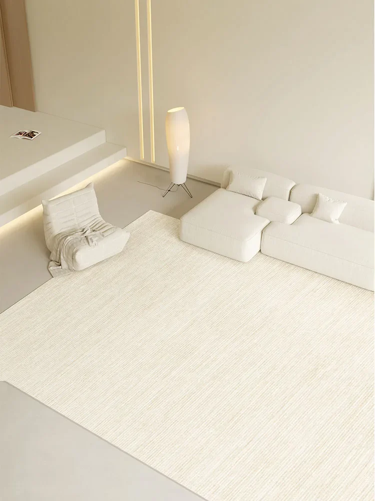 Minimalist Beige Lines Large Area Living Room Carpet Comfortable Refreshing Bedroom Rug Home Decoration Balcony Rugs Alfombra IG