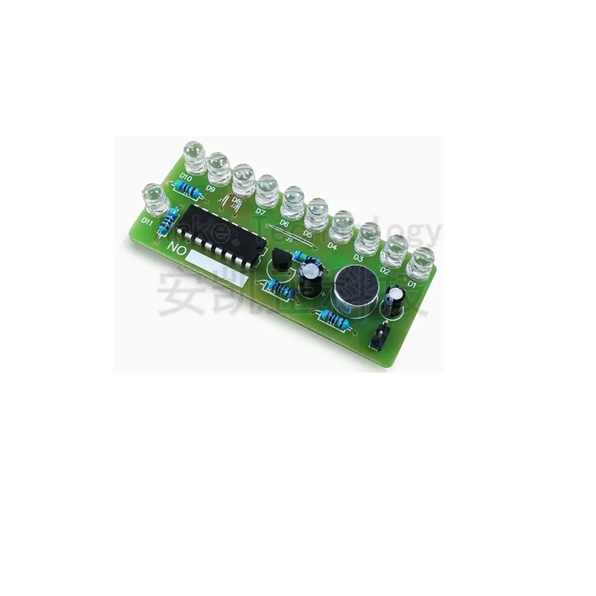 

Voice - controlled LED chasing light kit, CD4017 colored light control fun electronic DIY production teaching and training loose