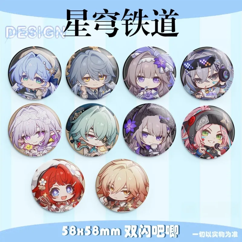 Honkai:Star Rail Cute Avatar Photo The Herta Anaxa Pin Cartoon Character Badge Round Brooch Fans Collection Gift Bag Accessories