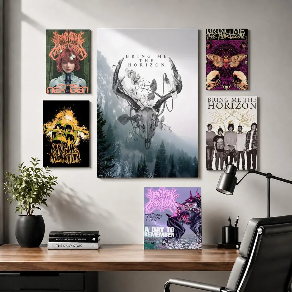B-Bring Me The Horizon Band Painting Calligraphy Modern Canvas Wall Art for Bedroom & Living Room | Home Decor Gift