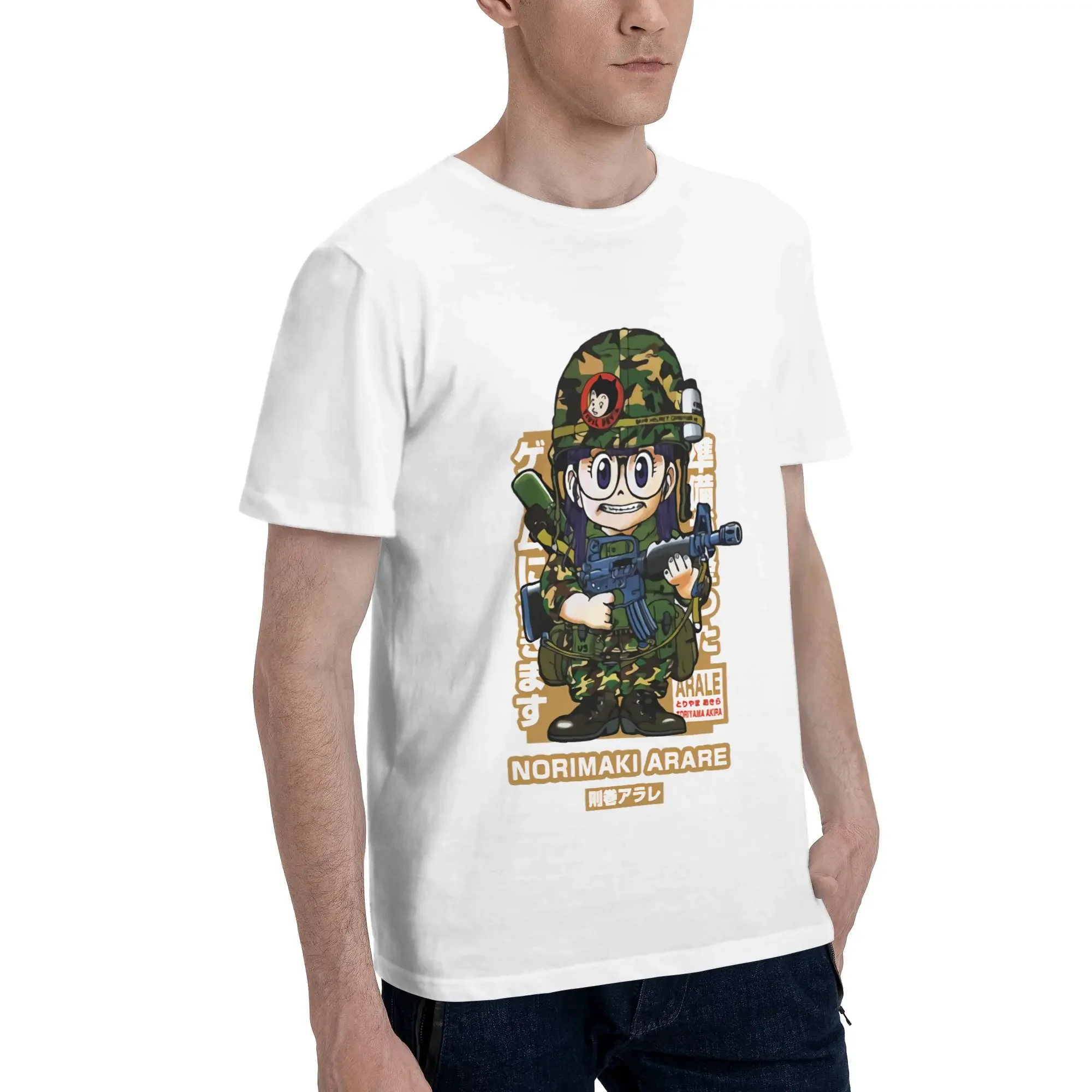 Anime Dragon Ball Arale Men T-Shirt Clothes  Vintage Tee Shirt Short Sleeve fugees Cotton