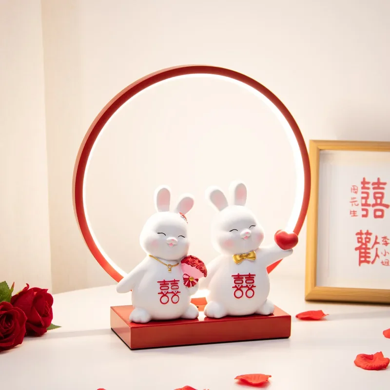 مكتب زفاف، Everbright، مصباح بجانب السرير لغرفة الزفاف، هدية زفاف حمراء احتفالية للصديقات، مصباح للعروسين والعرائس