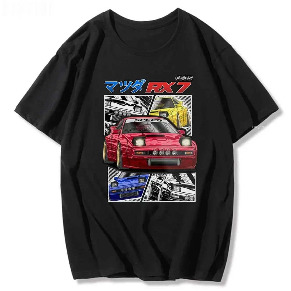 Funny Classic Initial D T Shirt Neck Short Sleeve Comfort Top 100% Cotton Men's Summer Small Fresh T-Shirt Fashion Trend T-Shirt