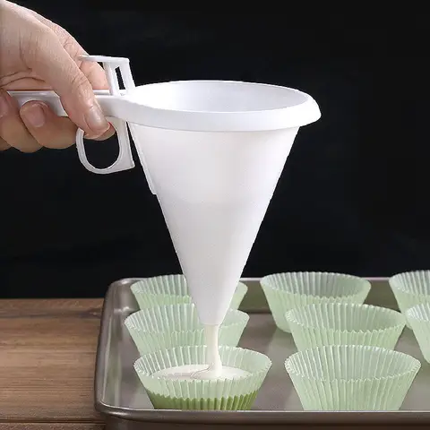 휴대용 케이크 디스펜서 타자 분리기 크림 초콜릿 팁 깔때기 스케일 컵 베이킹 도구