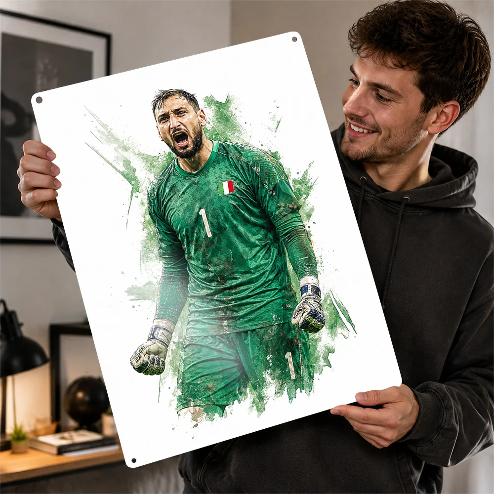 Gianluigi Donnarumma Football Aluminum Poster Customized Metal Tin Sign Club Legacy Style Wall Art Made For Athlete Collectors