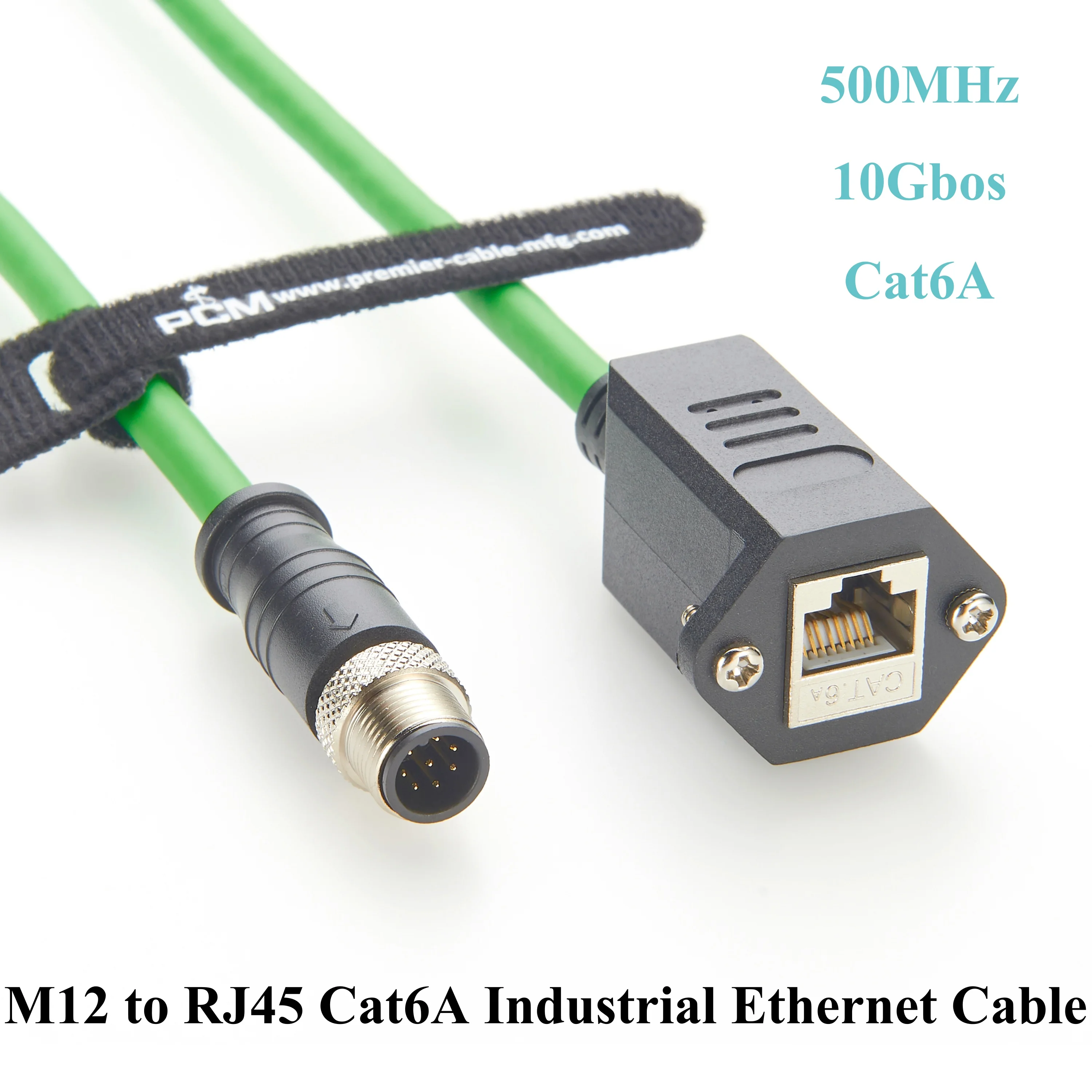 

M12 8 Pin A Code Male to RJ45 Female SFTP Shielded Ethernet Cable, Panel Mount RJ45 to M12 Cat6A Industrial Ethernet Cable, 0.5M