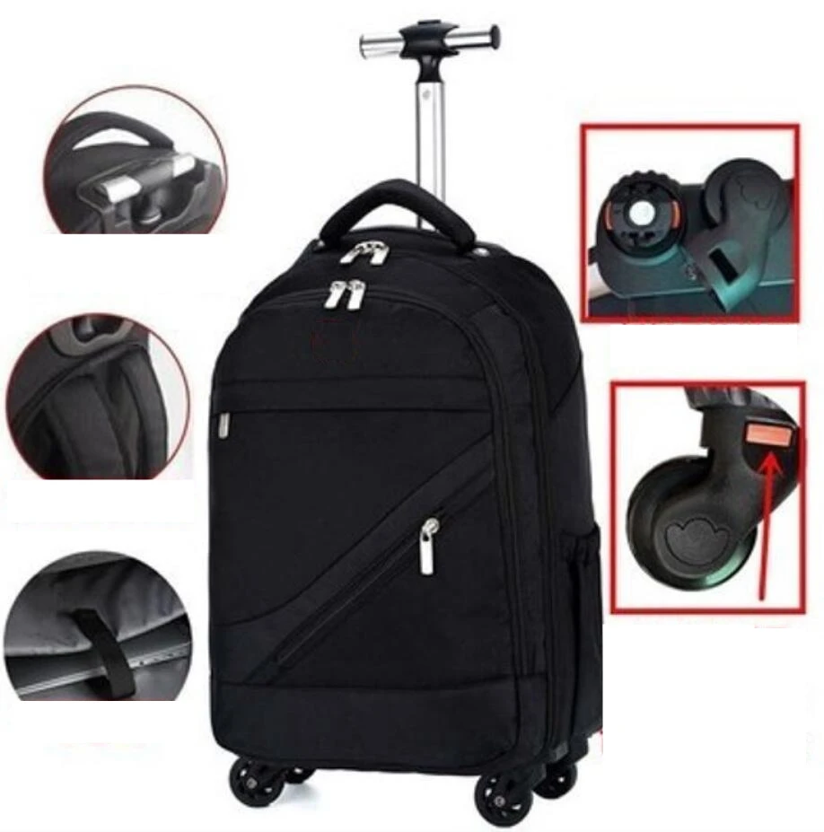 20 Inch Rolling Luggage backpack bag on wheels Men Business Travel Trolley Bag  Women Carry on Luggage Backpack wheeled backpack