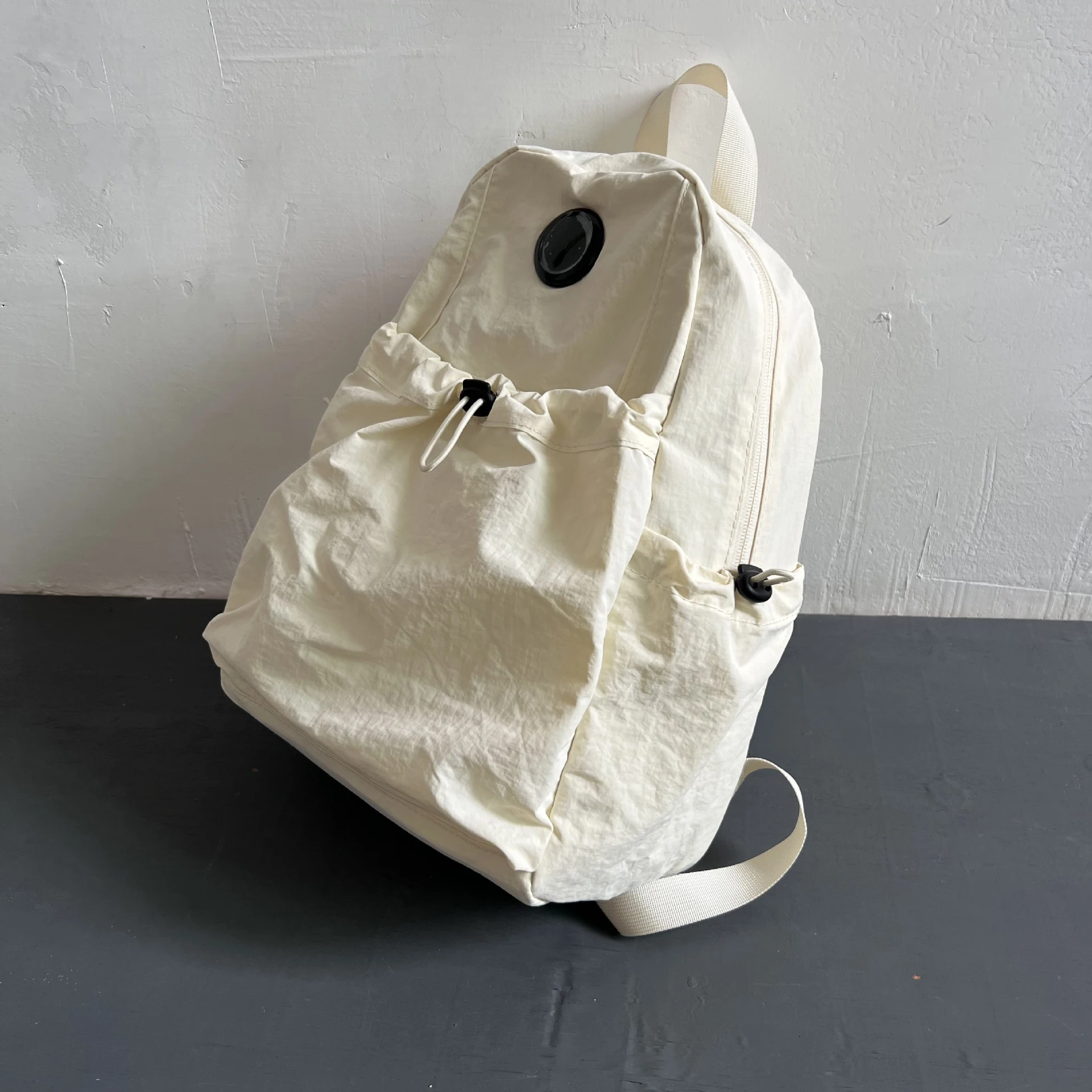 Large Capacity Backpack for College Student, Nylon, Lightweight, Casual, Academic, Solid Color