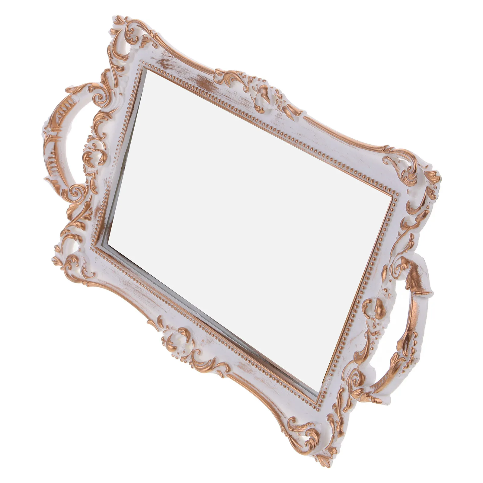

Mirror Vanity Tray Premium Plastic Jewelry Holder Decorative Tray Perfume Storage Display for Dining Kitchen Jewelry Holder