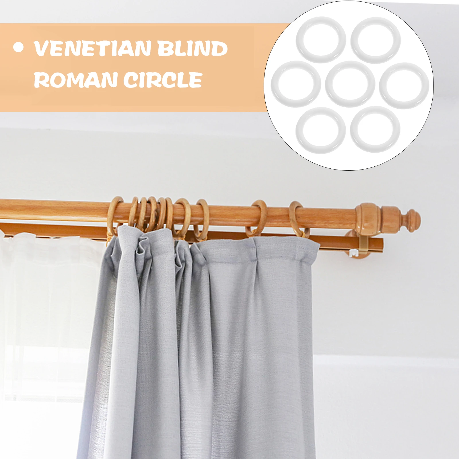 100 Pcs Roman Circle Curtain Spacers Grommets Plastic Curtain Grommets Reusable Rings Round Slide Plastic