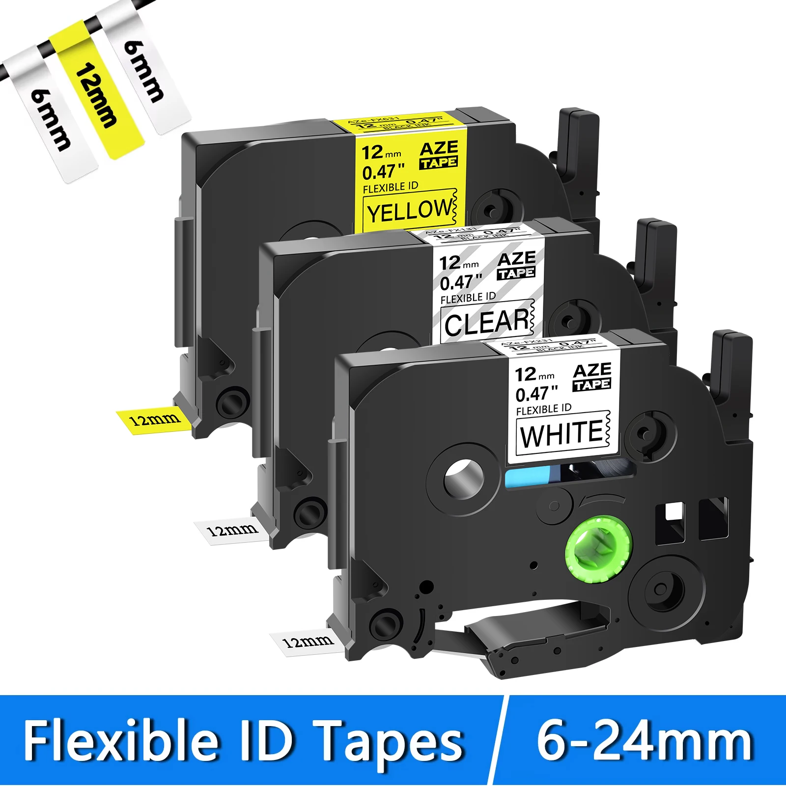 

6/9/12/18/24mm Label Tapes For Brother TZ TZe-FX231 TZ-S231 Strong Adhesive/Flexible Laminated Label Ribbon for P-Touch PT-D450