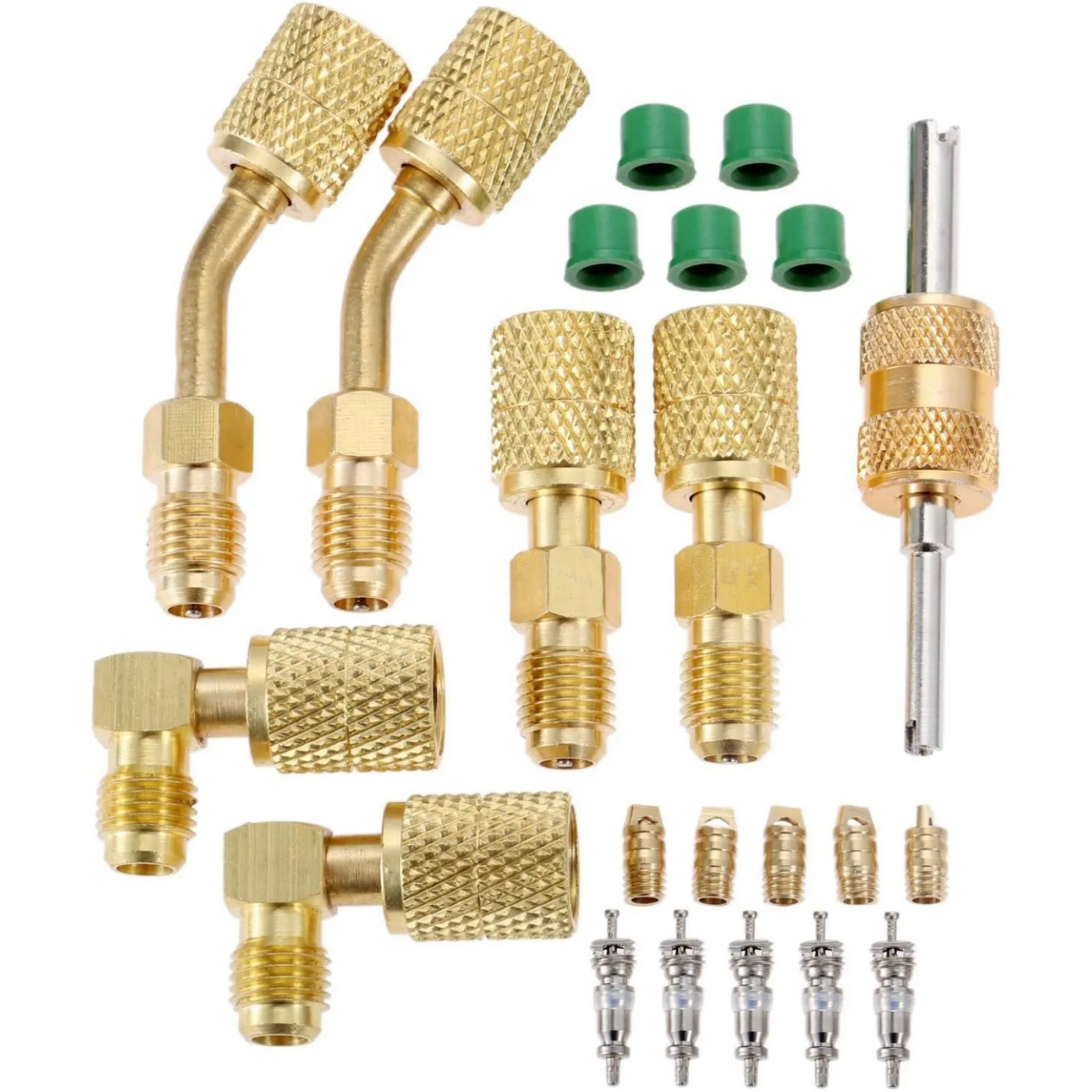 

1 комплект адаптеров для разъемов R410A, мини-разъемный адаптер 5/16 дюйма, муфта с внутренней резьбой 1/4 дюйма, аксессуары для шлангов хладагента R410A