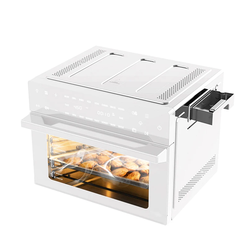 Horno tostador eléctrico Pizz de 1800W y 30L con infusión de vapor, freidora de aire, horno tostador, horno combinado para freír al aire en encimera