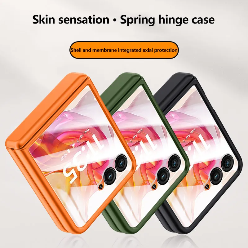 Ultra-thin Skin Feeling Matte Folding Spring Hinge Shockproof Case Cover For Motorola Razr 50 50Ultra Shell Film Integrated