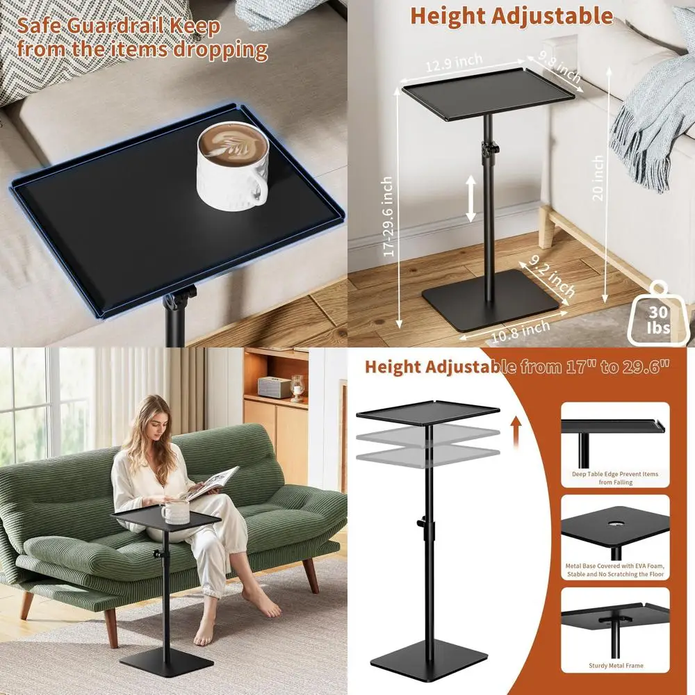 

Компактный металлический набор приставных столиков с регулируемой высотой 17-29,6 дюймов, идеально подходит для использования в качестве подставки под телевизор, на диване, кушетке, в спальне, гостиной, а также для использования в помещении и на улице.