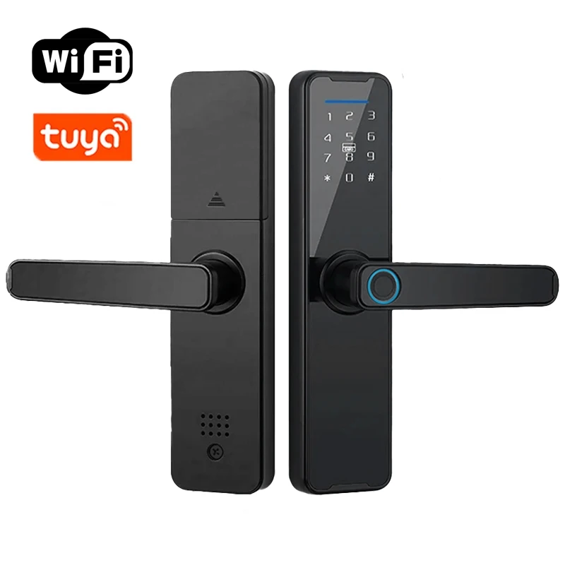 PHIPULO Tuya WiFi Smart Door Lock Biometric Fingerprint App Remote Unlocking Keyless Lock Electronic Door Lock